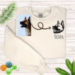 Custom Embroidered Pet Portrait Sweatshirt, Personalized Pet Lover Gifts