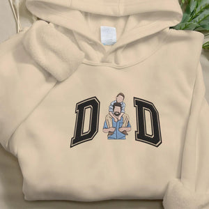 Custom Embroidered Dad Sweatshirt, Custom Embroidered Photo Sweatshirt, Personalized Family Sweatshirt, Father's Day Personalized Gifts