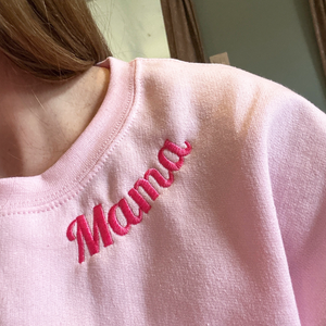 Custom Embroidered Sweatshirt, Neckline Message Crewneck, Unique Gift for Her