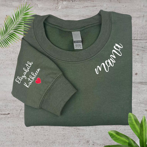 Personalized Embroidered Mama Sweatshirt - Custom Mom Sweatshirt, Perfect Gift for Mothers