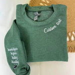 Custom Embroidered Sweatshirt, Neckline Message Crewneck, Unique Gift for Her