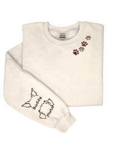 Custom Pet Portrait Embroidered Sweatshirt | Dog Lover Gift