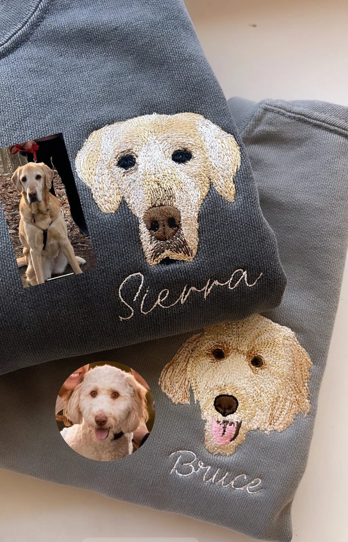 Custom Cat Portrait Embroidered Sweatshirt - Personalized Pet Face and Name Hoodie, Unique Custom Gift