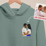 Custom Embroidered Hoodie with Portrait Sketch - Memorial Drawing Sweatshirt - Personalized Anniversary Gift for Couples and Family Matching Tops