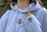 Unisex Embroidered Bee Hoodie (Cotton & Vegan Options)