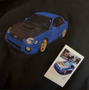 Custom Embroidered Car Hoodie - Personalized Sweatshirt from Photo - Unique Gift for Car Enthusiasts - Surprise Custom Clothing