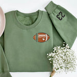 Personalized Football Embroidered Sweatshirt - Custom Name and Number on Sleeve - Gift for Husband or Son