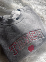 Teacher Embroidered Sweatshirt - Teacher Gift, Teacher Appreciation Crewneck, Cute Teacher Gift Idea