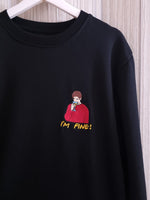 Ross Is Fine Embroidered Sweatshirt - Unisex Funny Sweatshirt - Friends TV Show Inspired - Ross Drinks - Embroidered Friends Series Sweatshirt