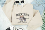 Embroidered Custom Best Friend Sweatshirts - Personalized Portrait Sweatshirt - Matching Bestie Shirt with Custom Picture