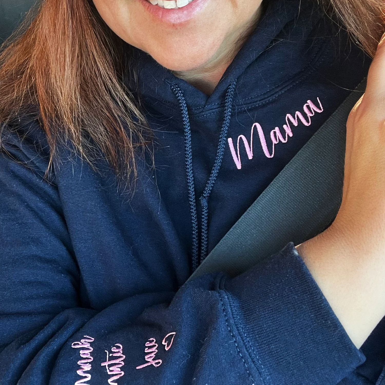 Custom Embroidered Sweatshirt, Neckline Message Crewneck, Unique Gift for Her